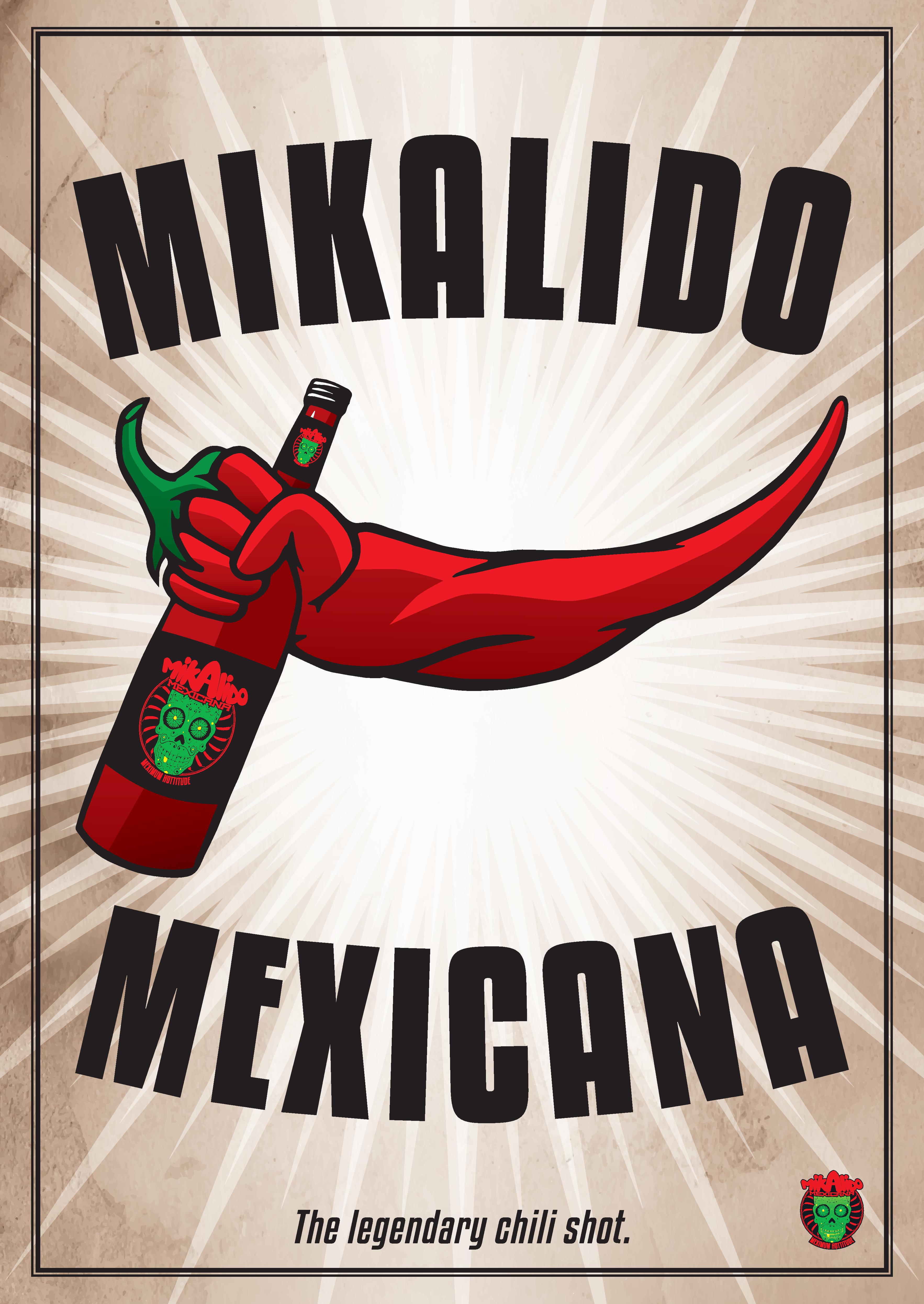 Mikalido Mexi Extrem - Extrem scharfer Mexikaner Tomatenlikör 0,35l 16%vol.