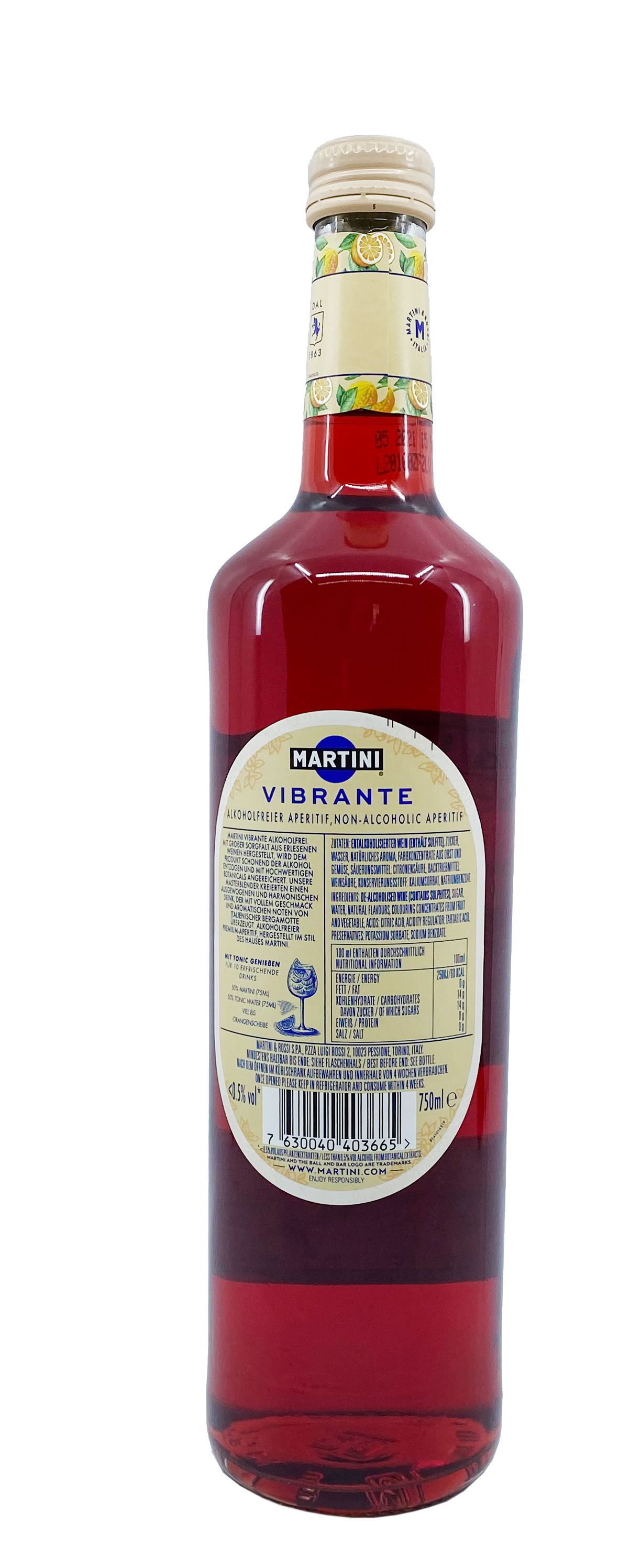 Martini Vibrante - alkoholfreier Aperitif - 0,75l