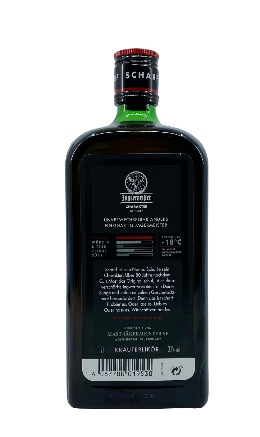 Jägermeister Kräuterlikör Scharf 0,7l 33%vol.