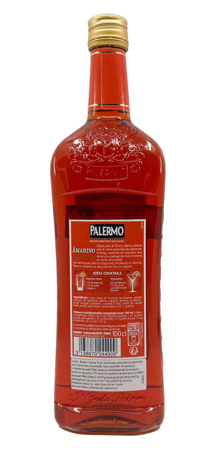 Palermo AMARINO ROSÉ - die alkoholfreie Wermoutalternative 1l 0,0%vol.