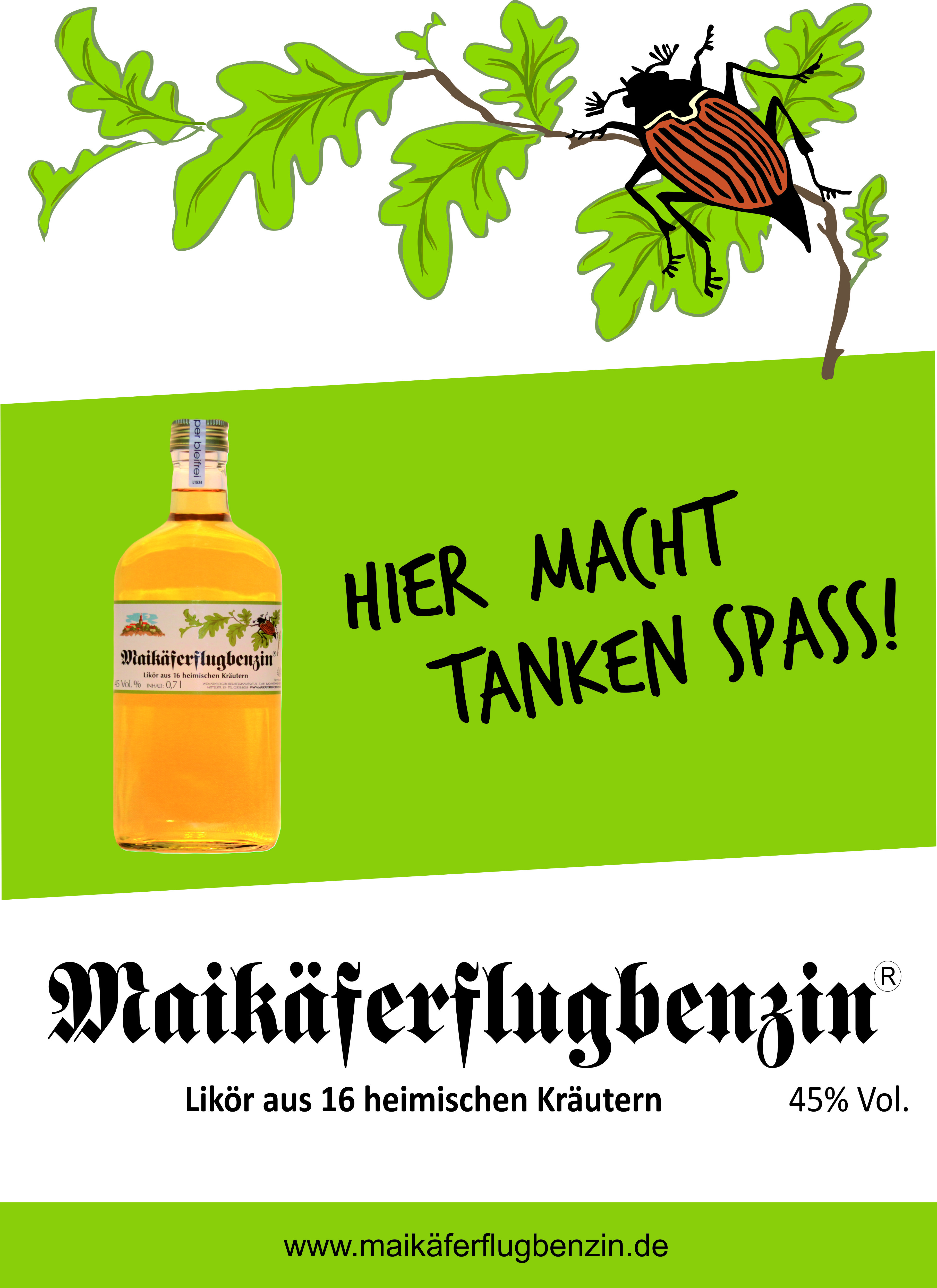 Maikäferflugbenzin Likör aus 16 heimischen Kräutern 45%vol. 0,7l