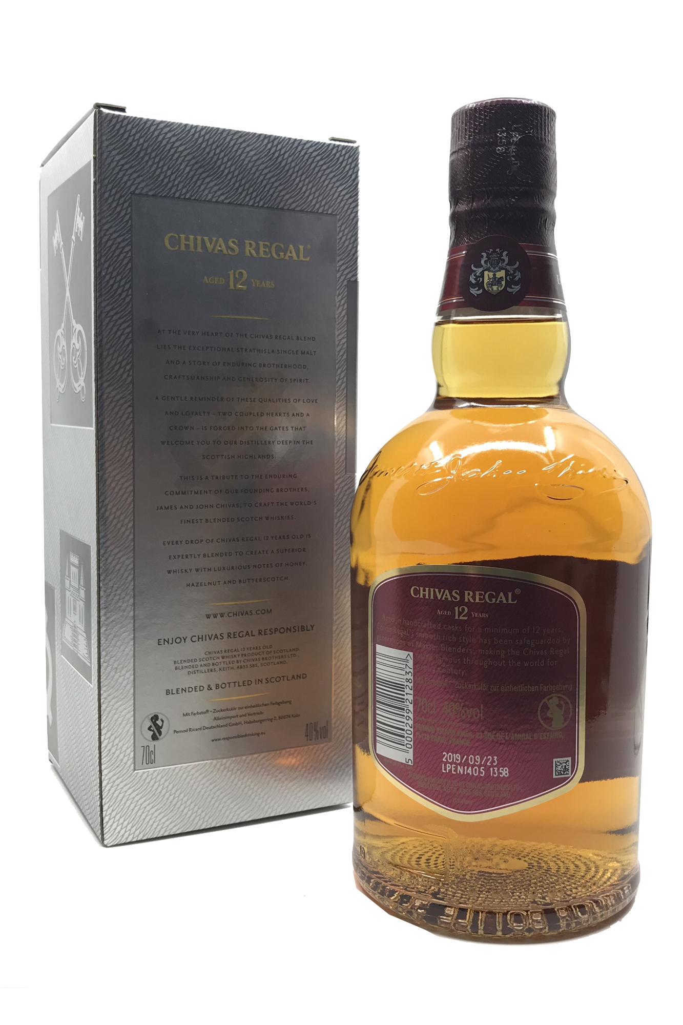 Chivas Regal 12 Jahre Premium Blended Scotch Whisky - 40% vol. Alk. - 0,7l - back