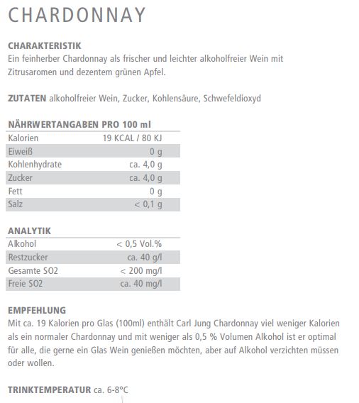 chardonnayinhalt Carl Jung - alkoholfreies Weinpaket (3x0,75l) - Chardonnay, Riesling, Merlot - Weißwein & Rotwein
