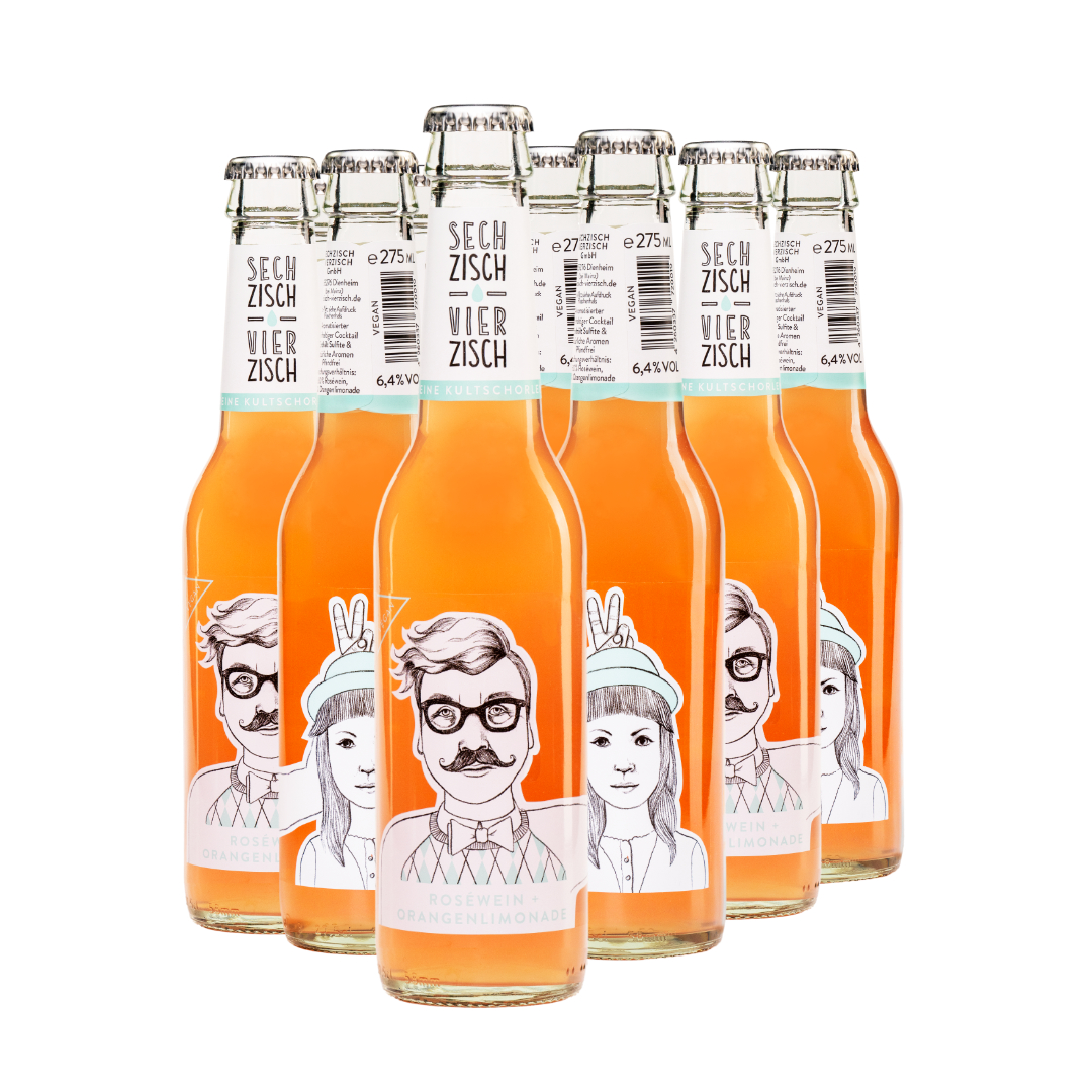 sechzisch-vierzisch Roséwein Orangenlimonadenschorle 6,4%vol. 0,275l