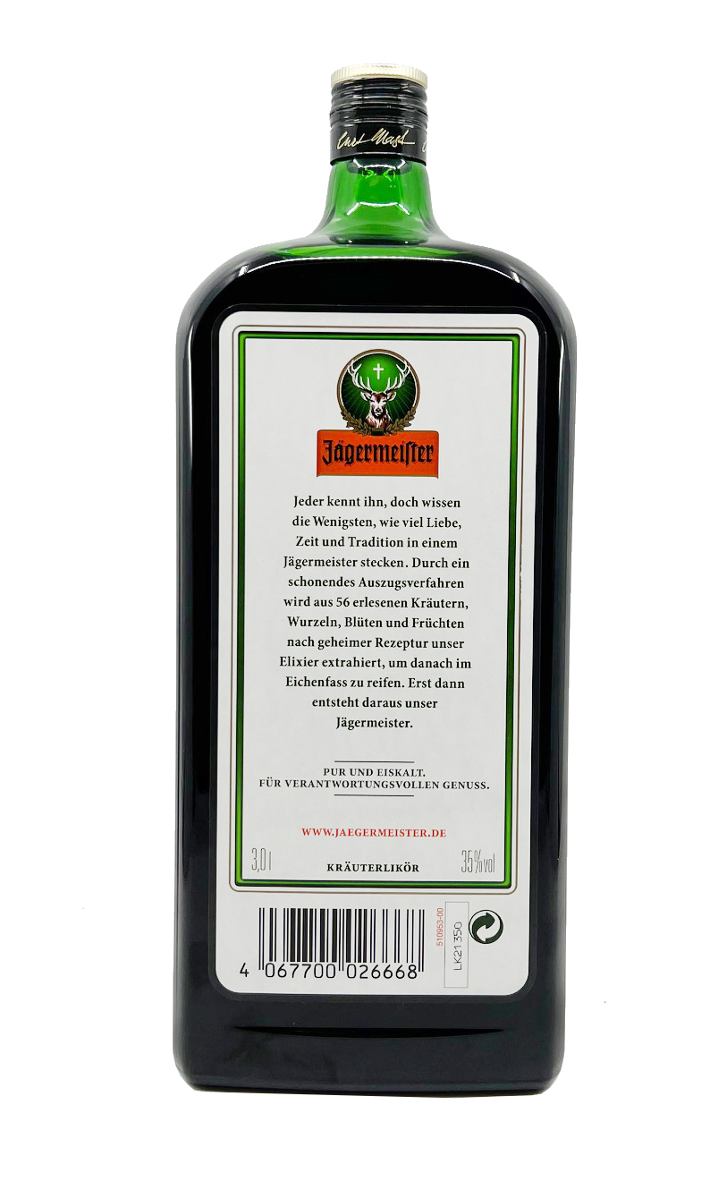 jaegermeister3l-2 Jägermeister XXXL Flasche - 3 Liter 35%vol.