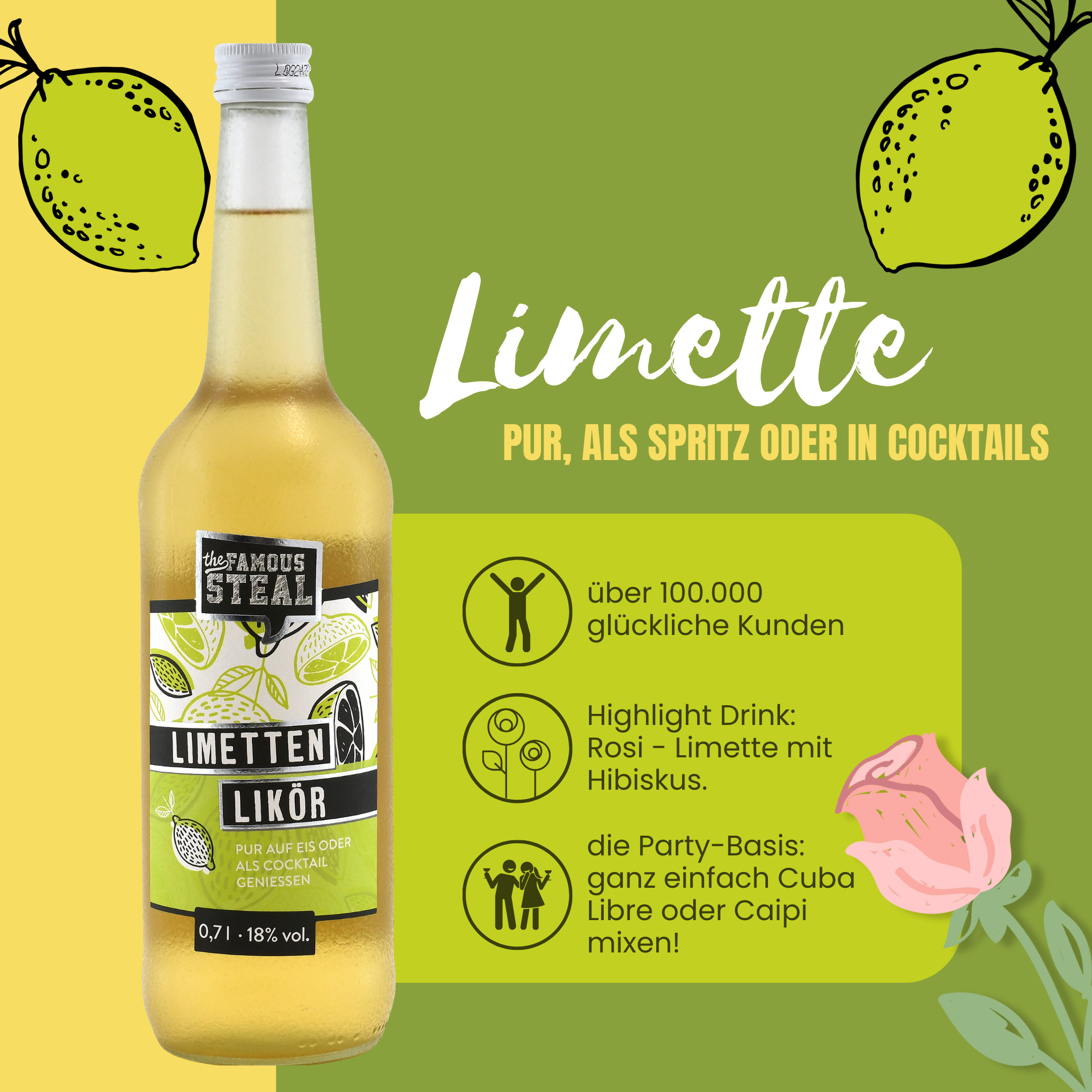 The Famous Steal - Limettenlikör 0,7l 18%vol.