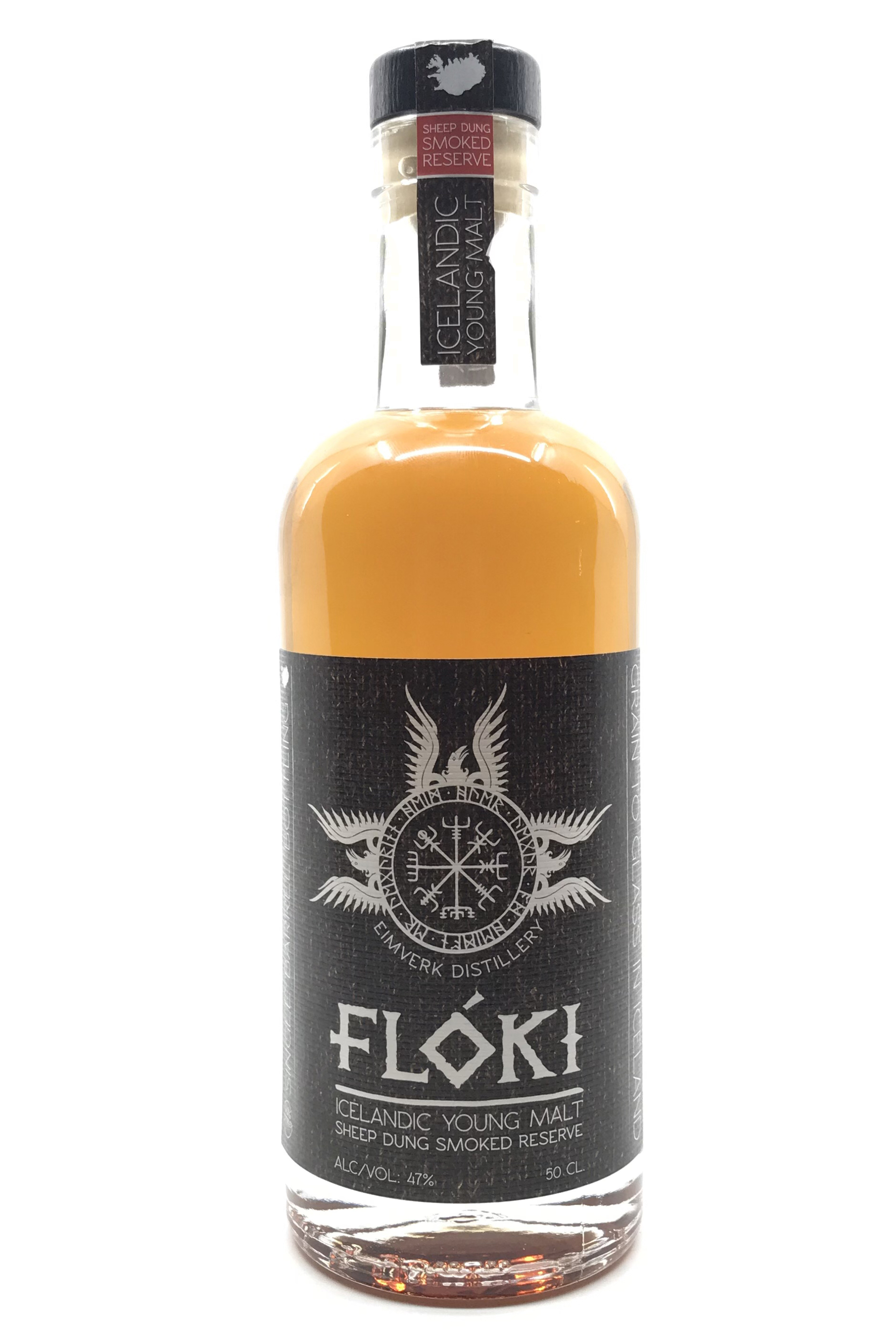 Floki Icelandic Sheep Dung Young Malt Whisky - 47% vol. Alk. - 0,5l - Whisky aus Island - Front