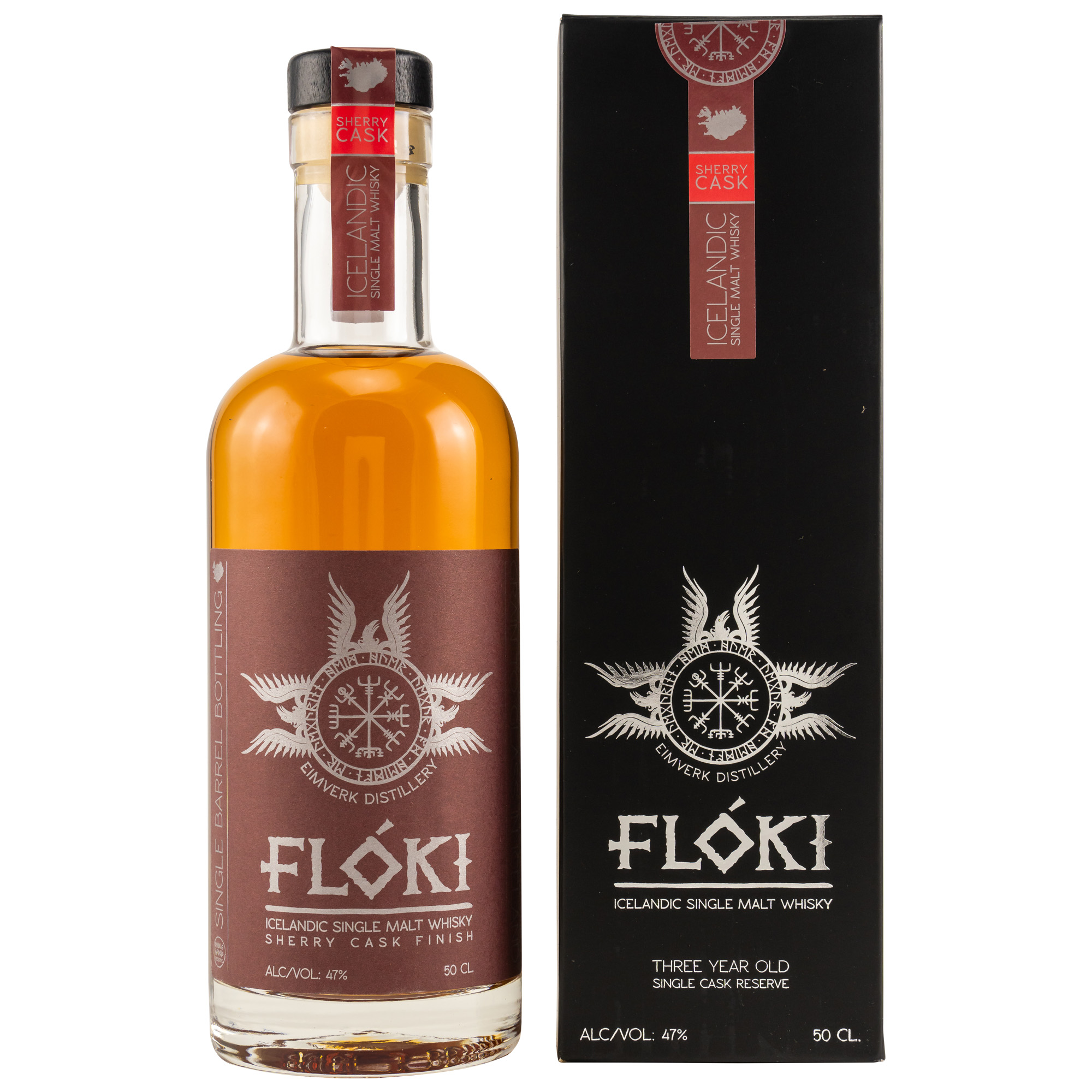 Floki Icelandic Icelandic Single Malt - Sherry Cask Finish 47% vol. Alk. - 0,5l - Whisky aus Island