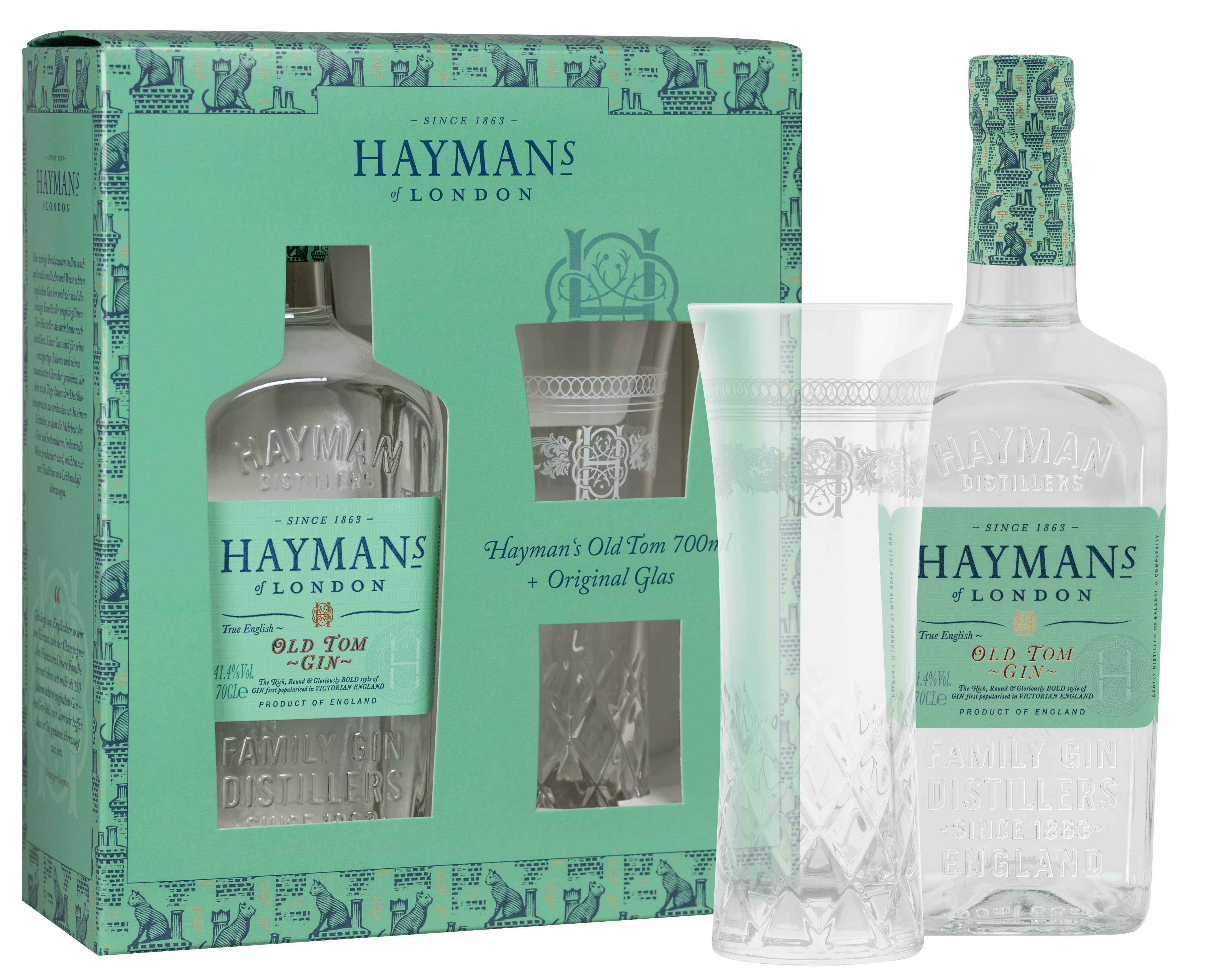 Hayman's Old Tom Gin in Geschenkverpackung mit Glas 0,7l 41,4%vol. Hayman's Old Tom Gin in Geschenkverpackung mit Glas 0,7l 41,4%vol.