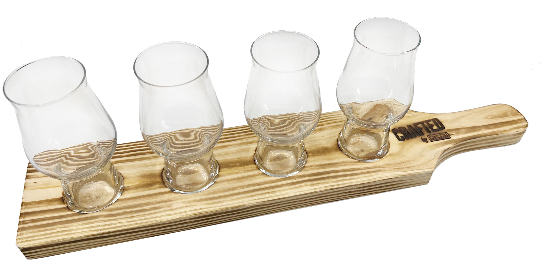 Rastal -  Beer Flight Set im Umkarton 4x19,5cl + Holzlatte