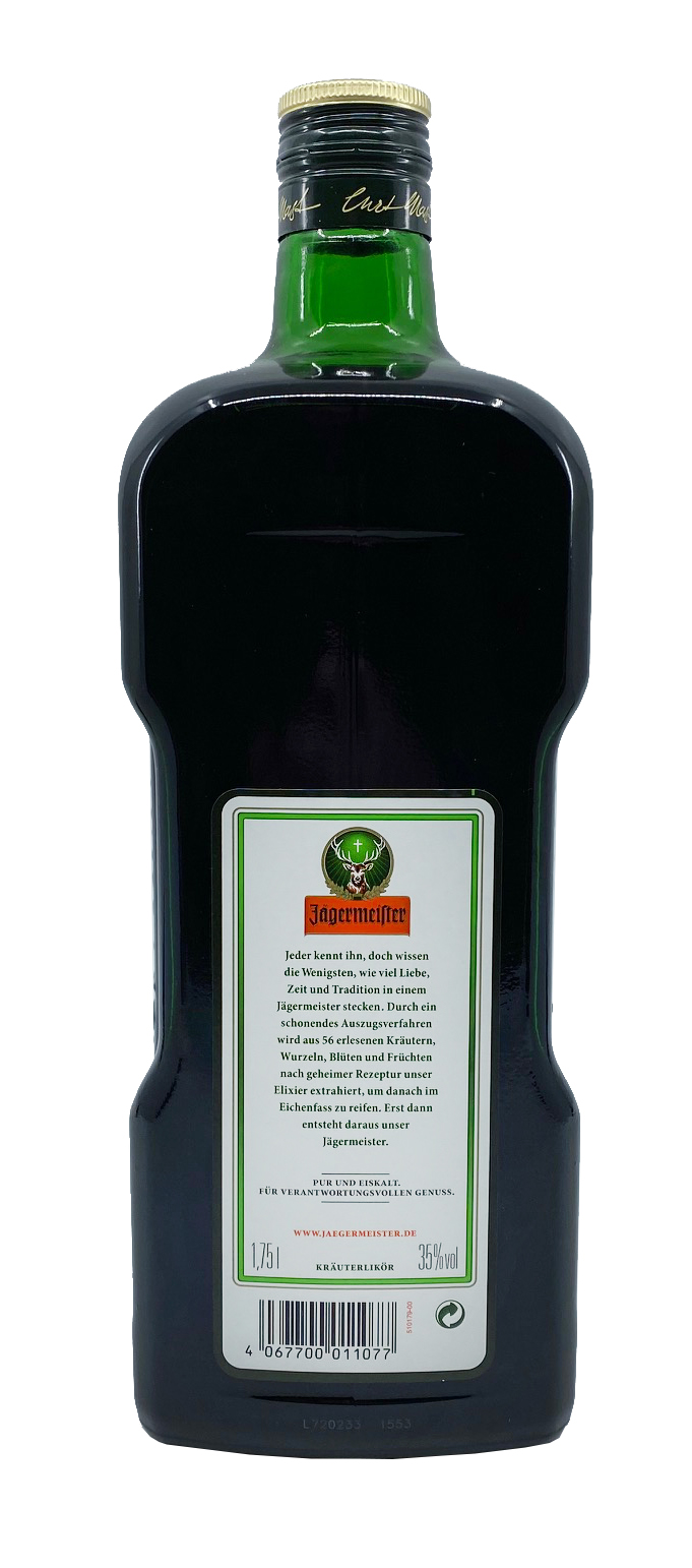 Jägermeister ~ 1,75 XXL Flasche Kräuterlikör ~ 1,75l 35%vol.