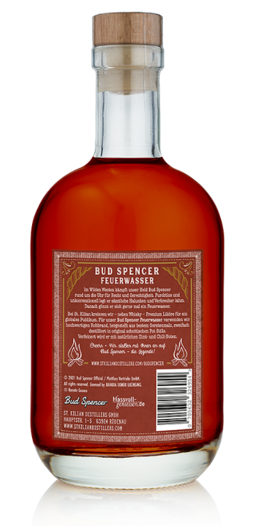 Bud Spencer Feuerwasser - Chili-Zimt-Likör - 0,7l 33%vol.