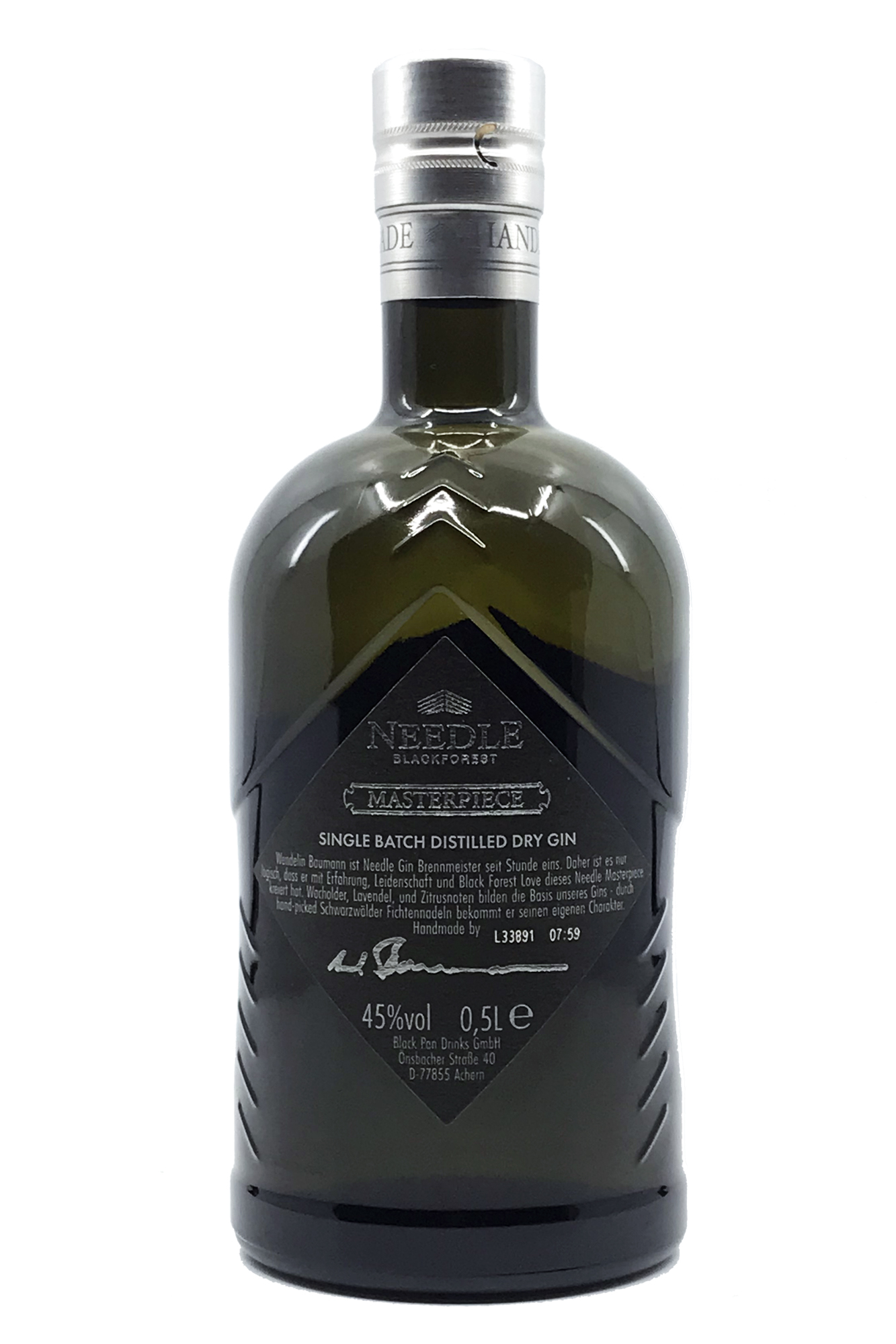 Needle Blackforest - Dry Gin - Masterpiece - 0,5l 45% vol. Alk.