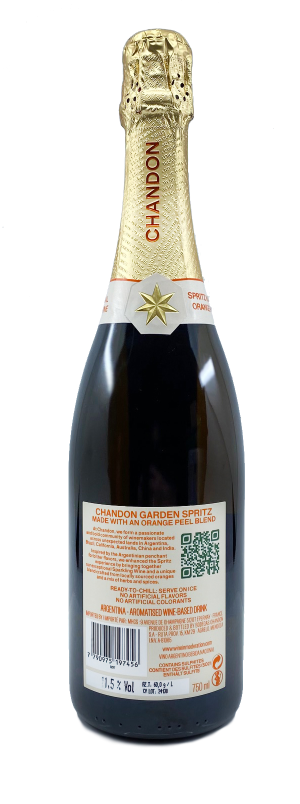 Chandon Garden Spritz - Schaumwein mit Orangenbitterlikör - 0,75l 11,5%vol.
