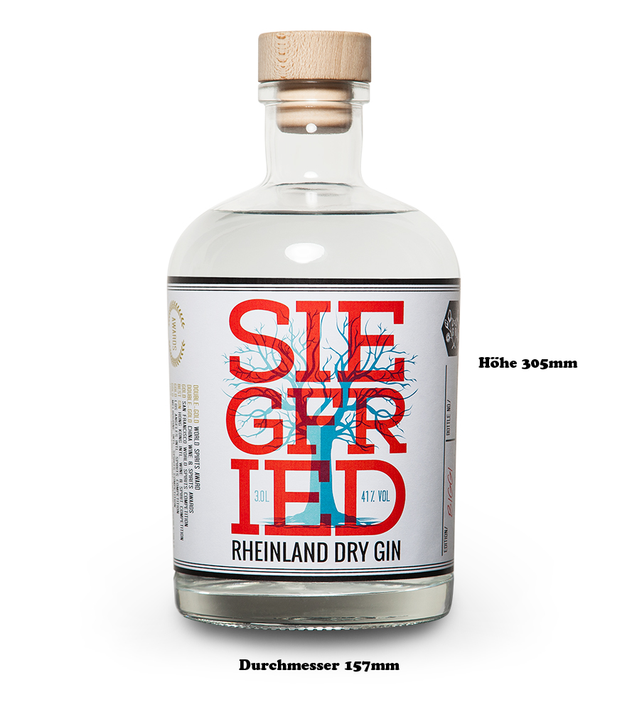 Siegfried BIGGIE 3 Liter Mega Gin Flasche 41%vol. *VERSANDKOSTENFREI*