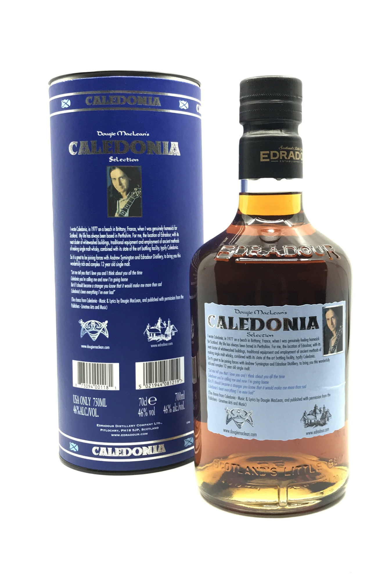 Edradour Caledonia - Highland Single Malt Whisky - 12 years - 0,7l - 46% vol. Alk.