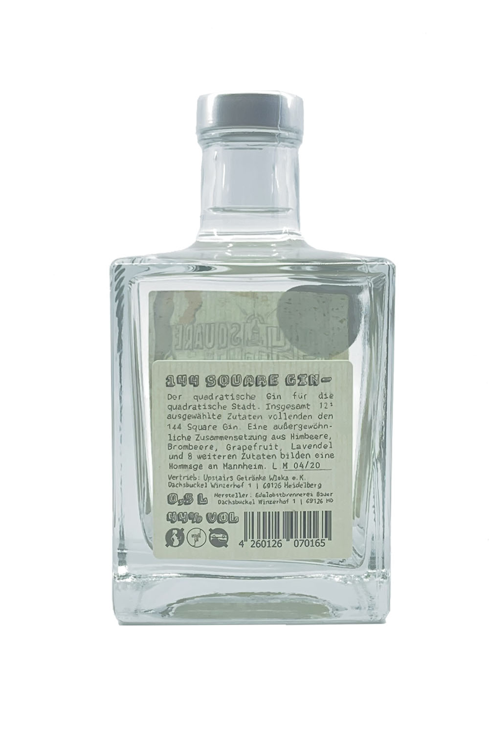 144 Square Mannheim ~ Dry Gin ~ 0,5l 44%vol.