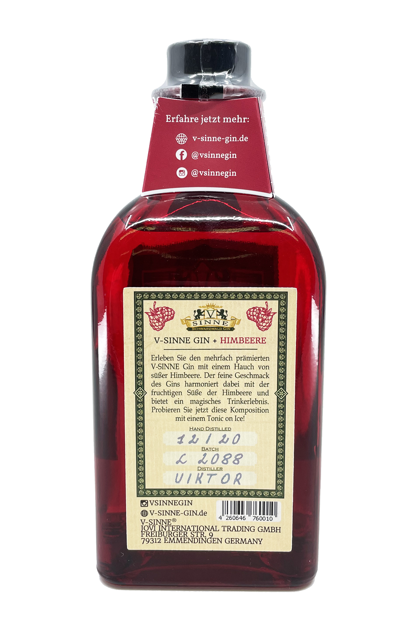 V-Sinne Raspberry Gin 0,5l 45%vol.