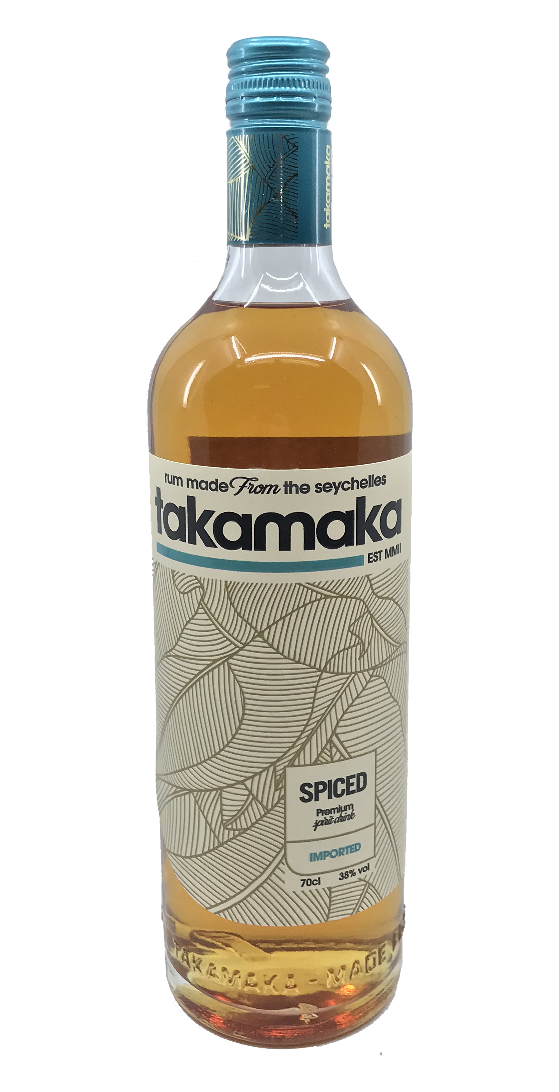 Takamaka Spiced Rum 0,7l 38% vol. Alk.- Frontansicht
