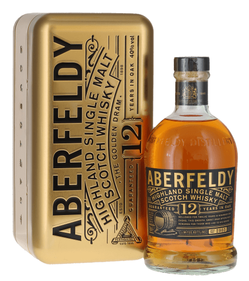 Aberfeldy 12 Years - Highland Single Malt Scotch Whisky - in goldener Geschenkdose 0,7l 40%vol.