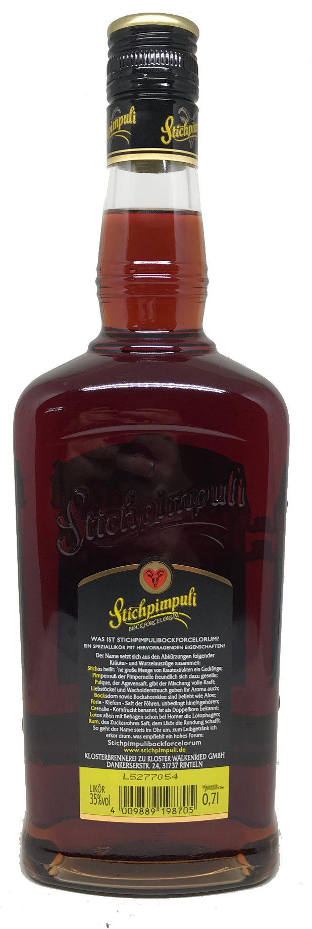 Stichpimpuli Bockforcelorum Speziallikör 0,7l 35%vol.