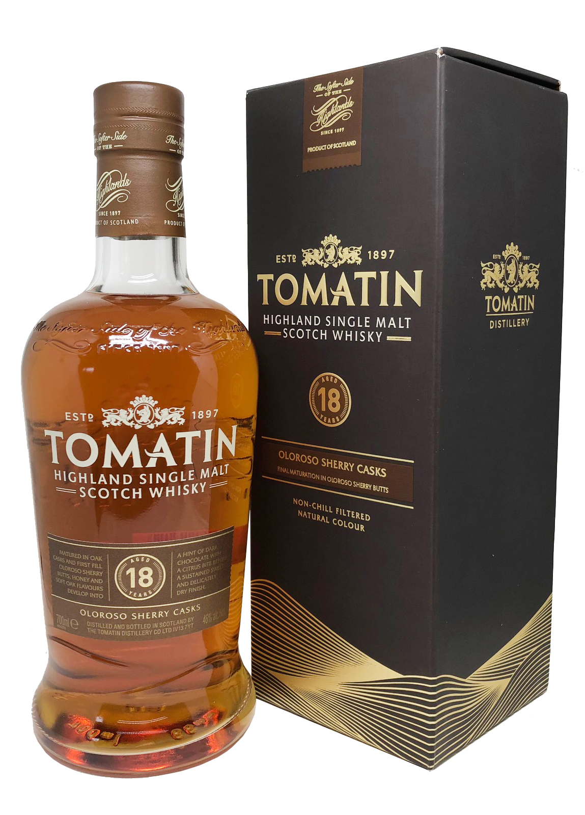 Tomatin Distillery Highland Single Malt Scotch Whisky 18 Years 46%vol. 0,7l