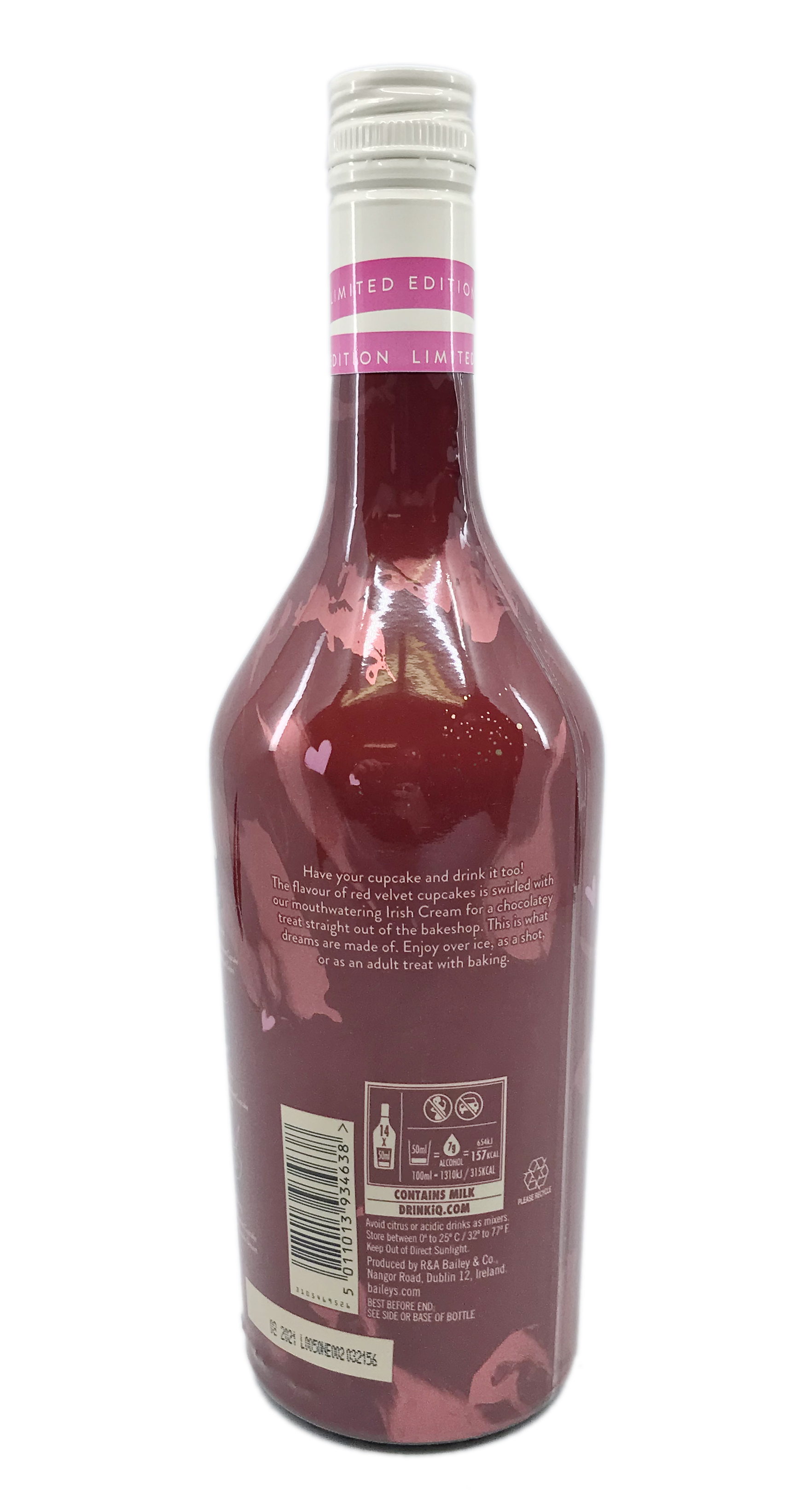 Baileys Red Velvet Cupcake Likör - 0,7l - 17% vol. Alk. - Rückansicht