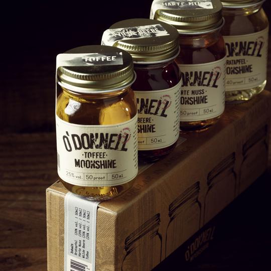 O´Donnell Moonshine Winter-Set Harte Nuss, Toffee, Bratapfel, Wilde Beere (4x0,05l)