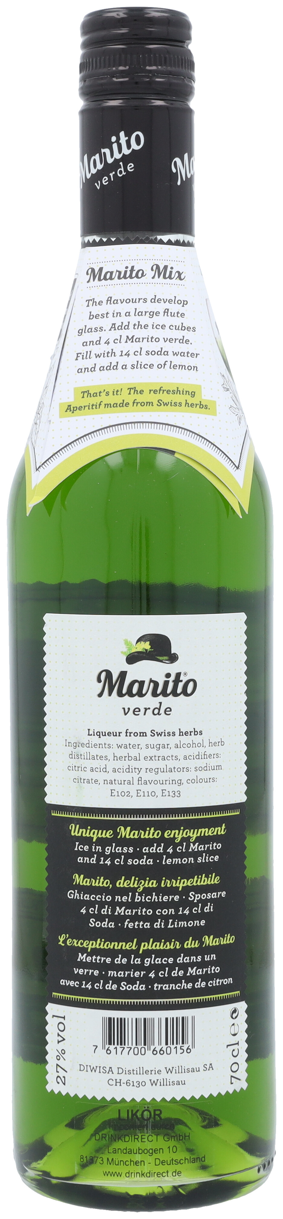 Marito verde Likör 0,7l 27%vol. Marito verde Likör 0,7l 27%vol.