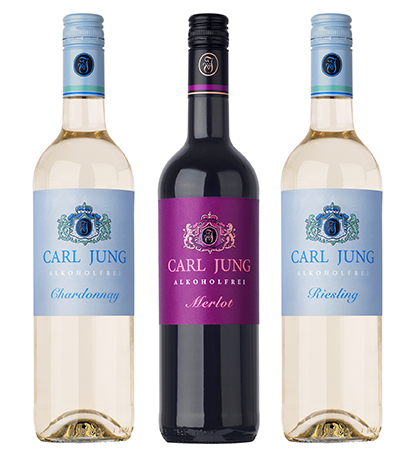 Carl Jung - alkoholfreies Weinpaket (3x0,75l) - Chardonnay, Riesling, Merlot - Weißwein & Rotwein