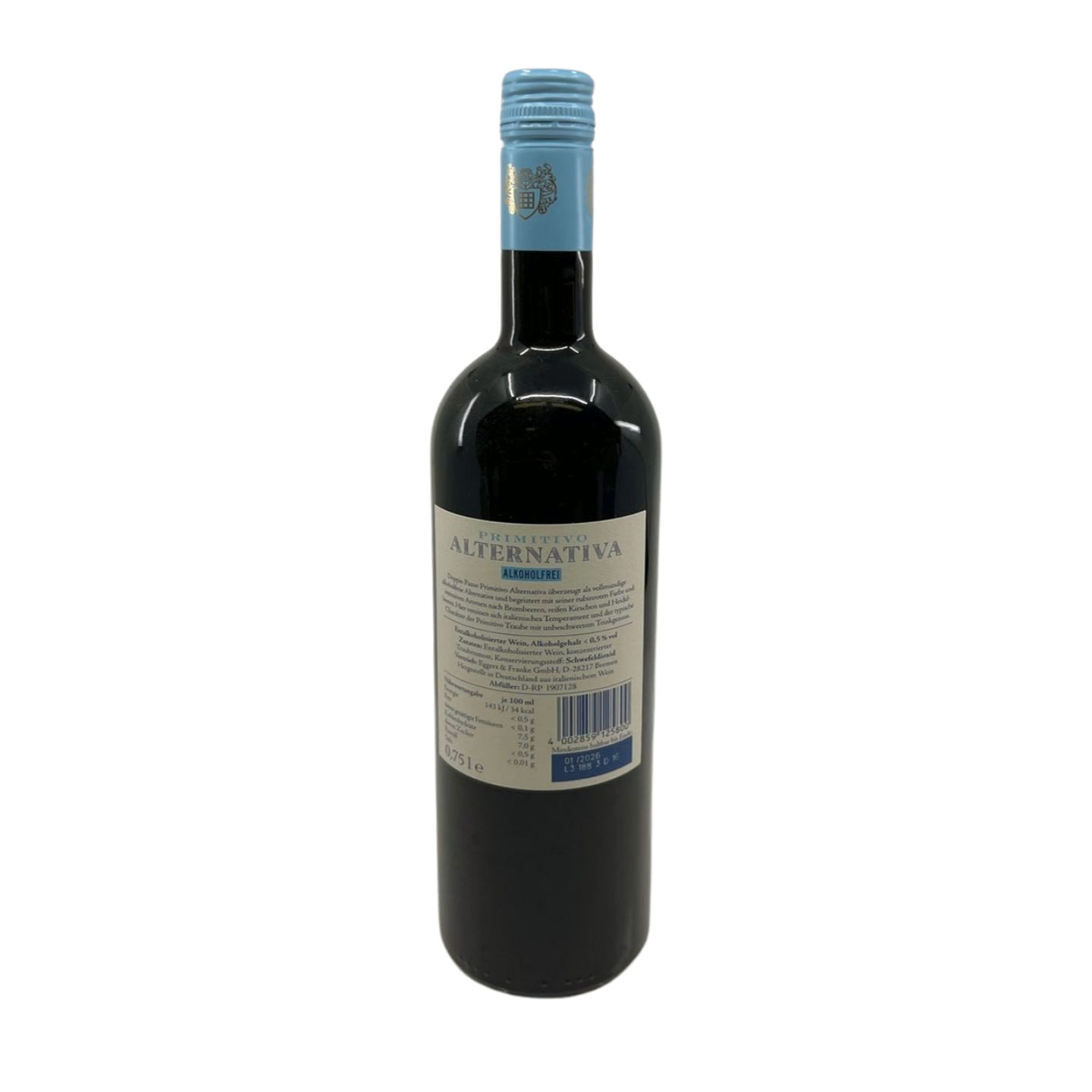 Doppio Passo - Primitivo Alternativa - alkoholfreier Rotwein 0,75l Doppio Passo - Primitivo Alternativa - alkoholfreier Rotwein 0,75l