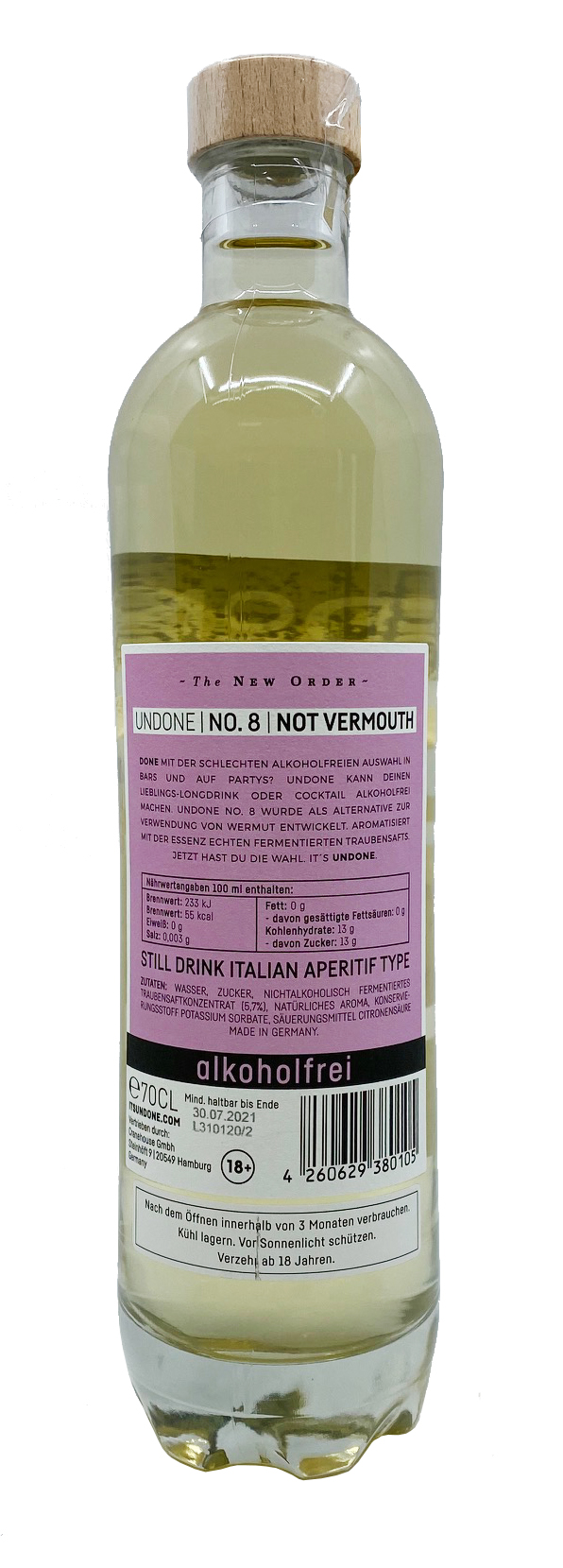 Undone Italian Aperitif Type - This is not Vermouth - Alkoholfreier Wermuth  No. 8 0,7l