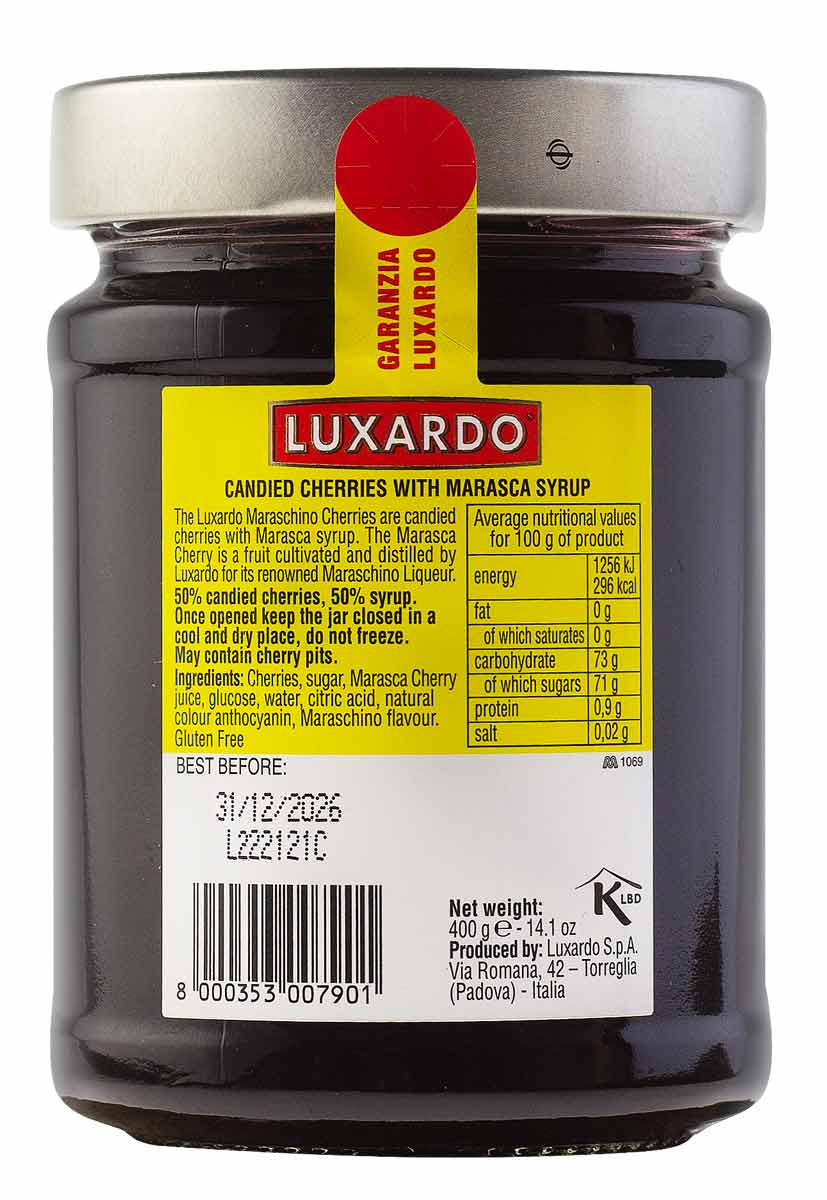 Luxardo Die Original Maraschino Kirschen - Maraschino Cherries Cocktailkirschen 400g Luxardo Die Original Maraschino Kirschen - Maraschino Cherries Cocktailkirschen 400g