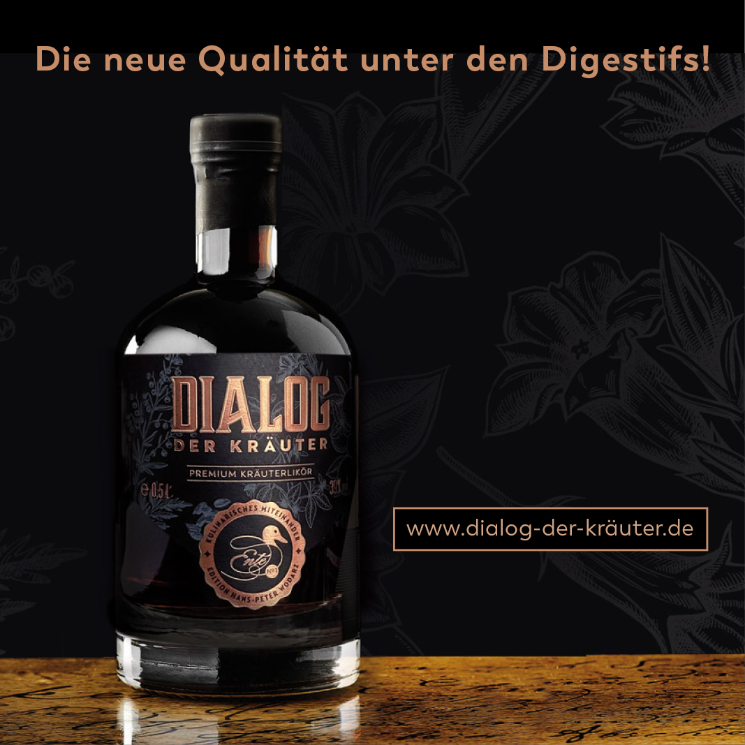 Dialog der Kräuter - Der Digestif 2023. Edition Hans-Peter Wodarz 0,5l 39%vol. Dialog der Kräuter - Der Digestif 2023. Edition Hans-Peter Wodarz 0,5l 39%vol.