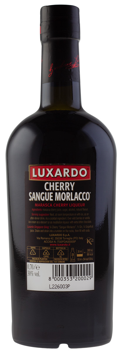 Luxardo Cherry Sangue Morlacco 0,7l 30%vol. Luxardo Cherry Sangue Morlacco 0,7l 30%vol.