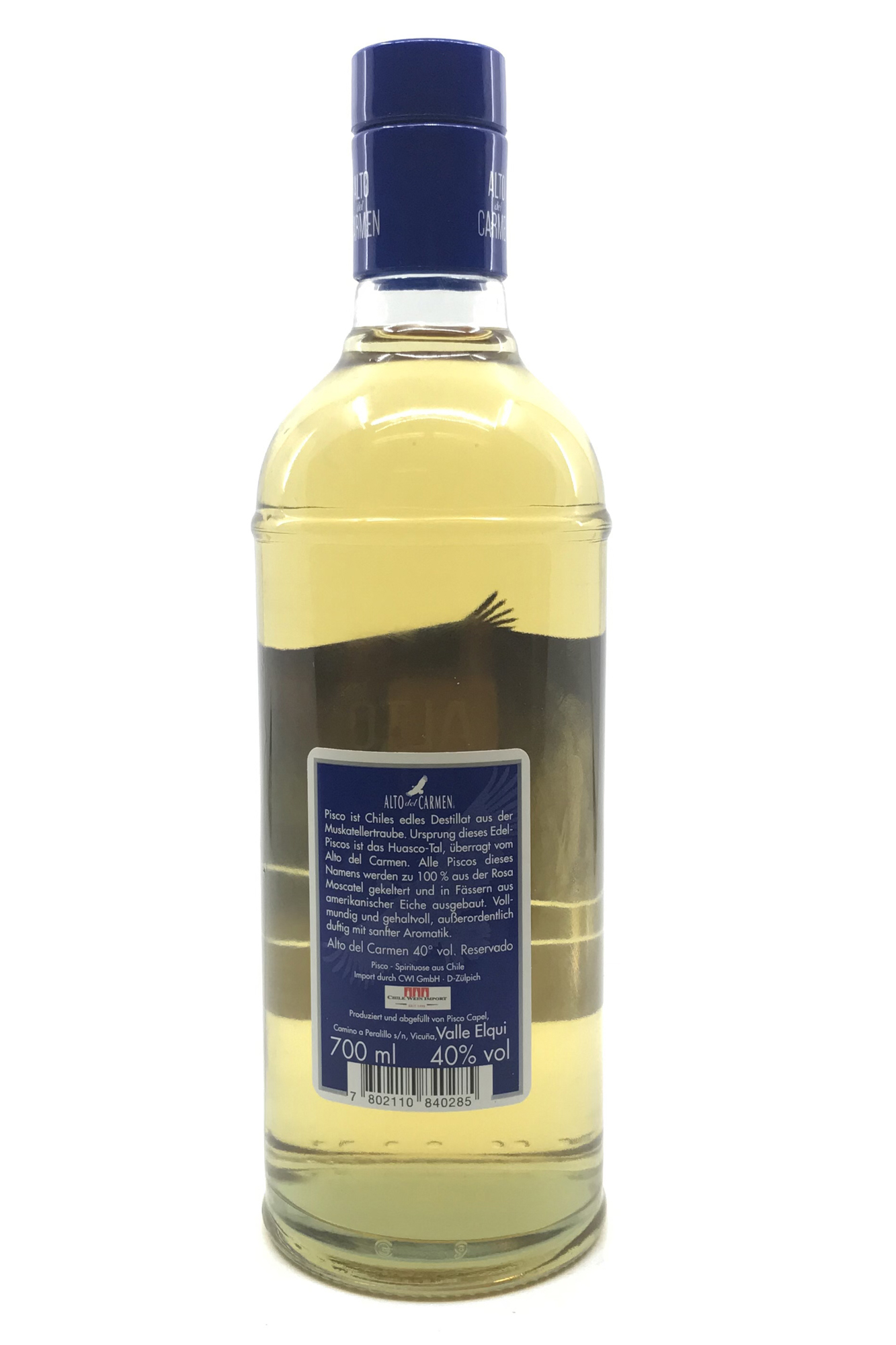 Alto del Carmen Pisco - Alto Reservado - 0,7l - 40% vol. Alk. - Back