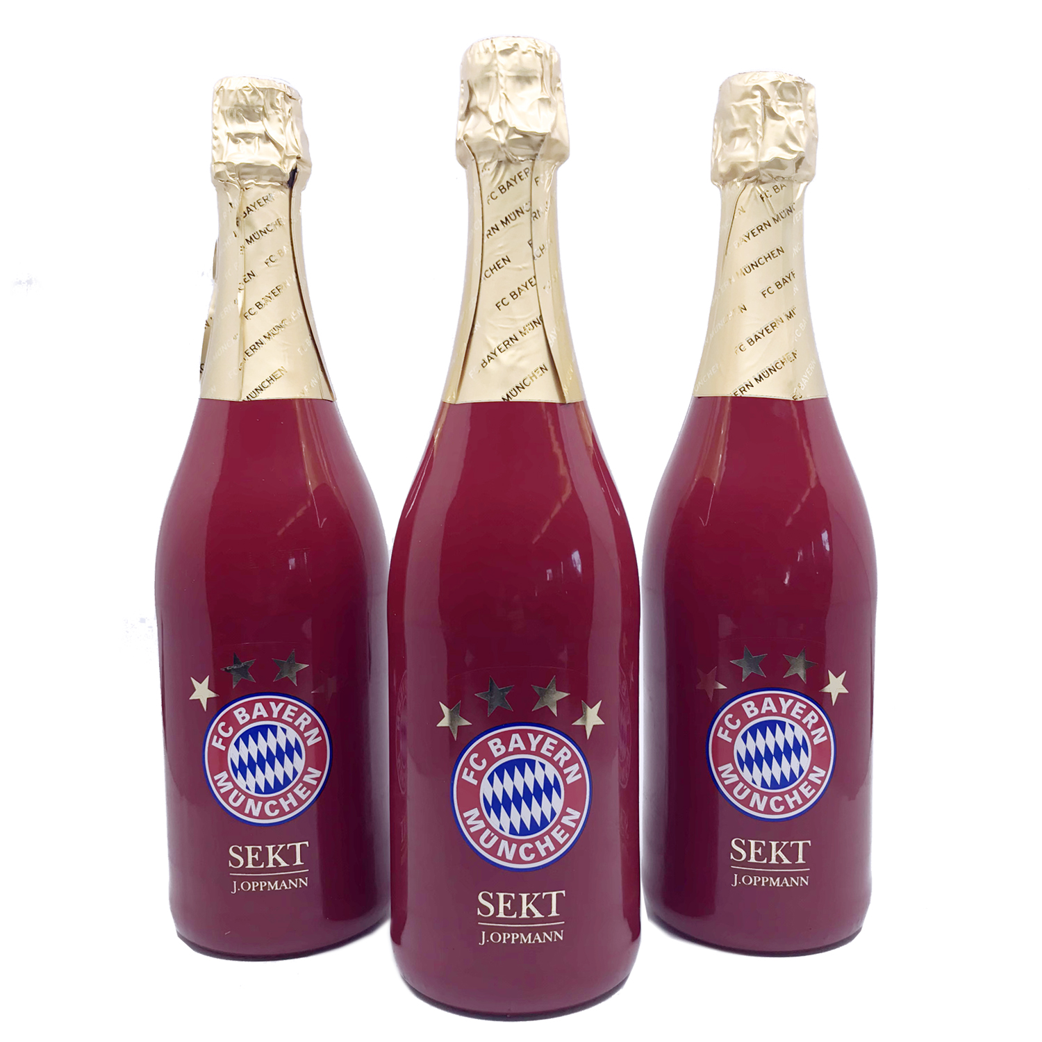 FC Bayern München Sekt - 3er Pack - offizielles Lizenzprodukt - Weißer Sekt Trocken 0,75l 11,5%vol.