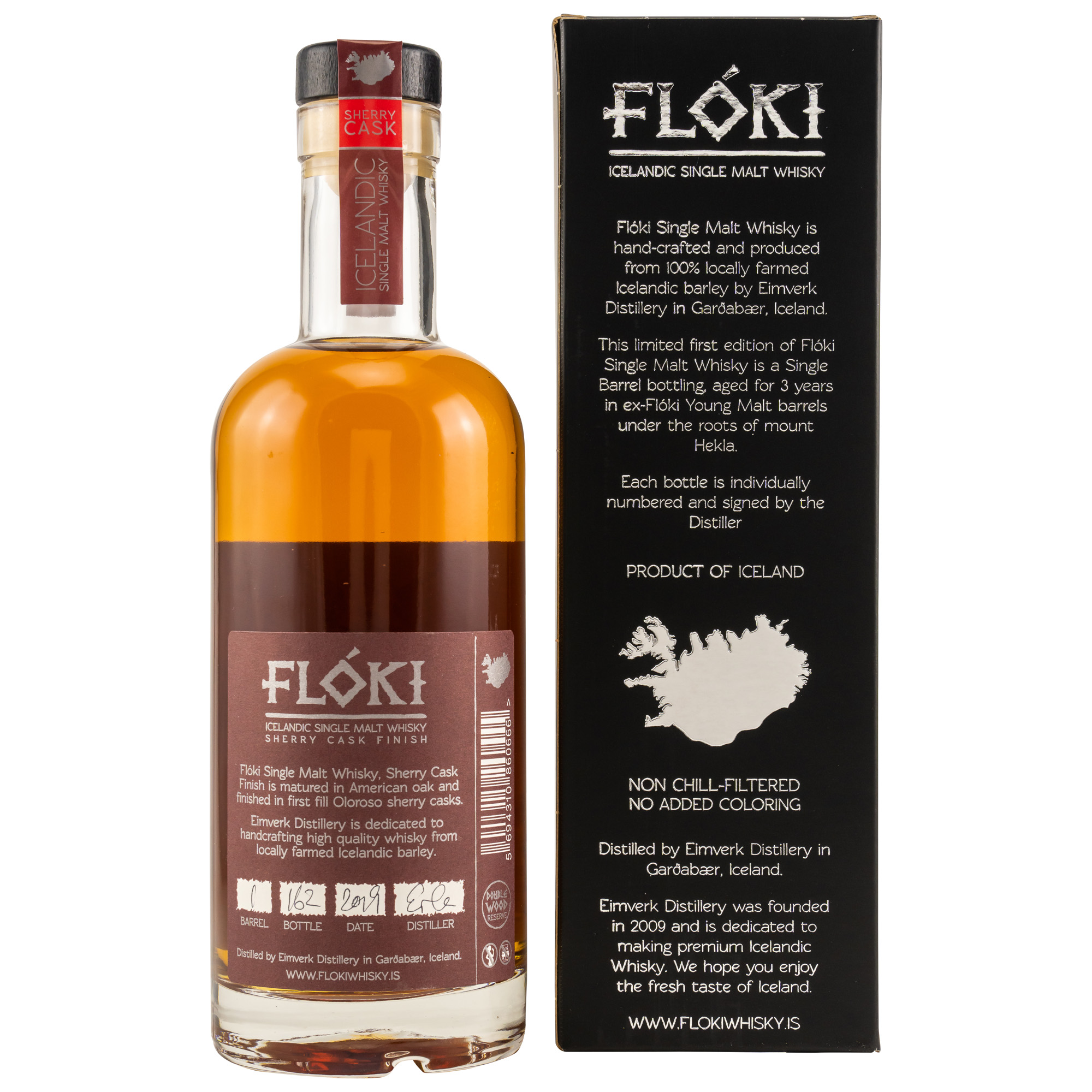 Floki Icelandic Icelandic Single Malt - Sherry Cask Finish 47% vol. Alk. - 0,5l - Whisky aus Island