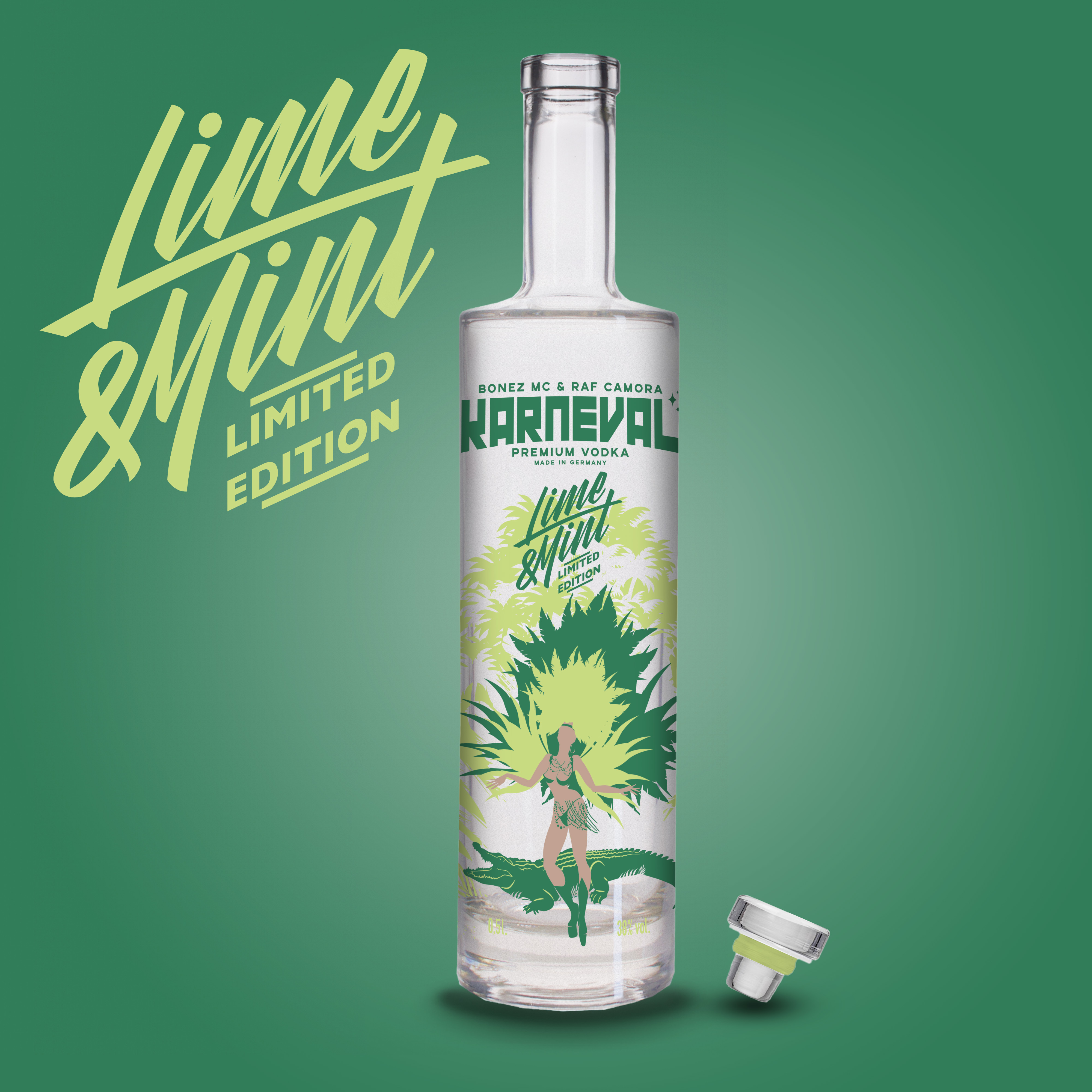 Karneval Vodka SONDEREDITION Lime & Mint 0,5l 38%vol. - RAF Camora & Bonez MC