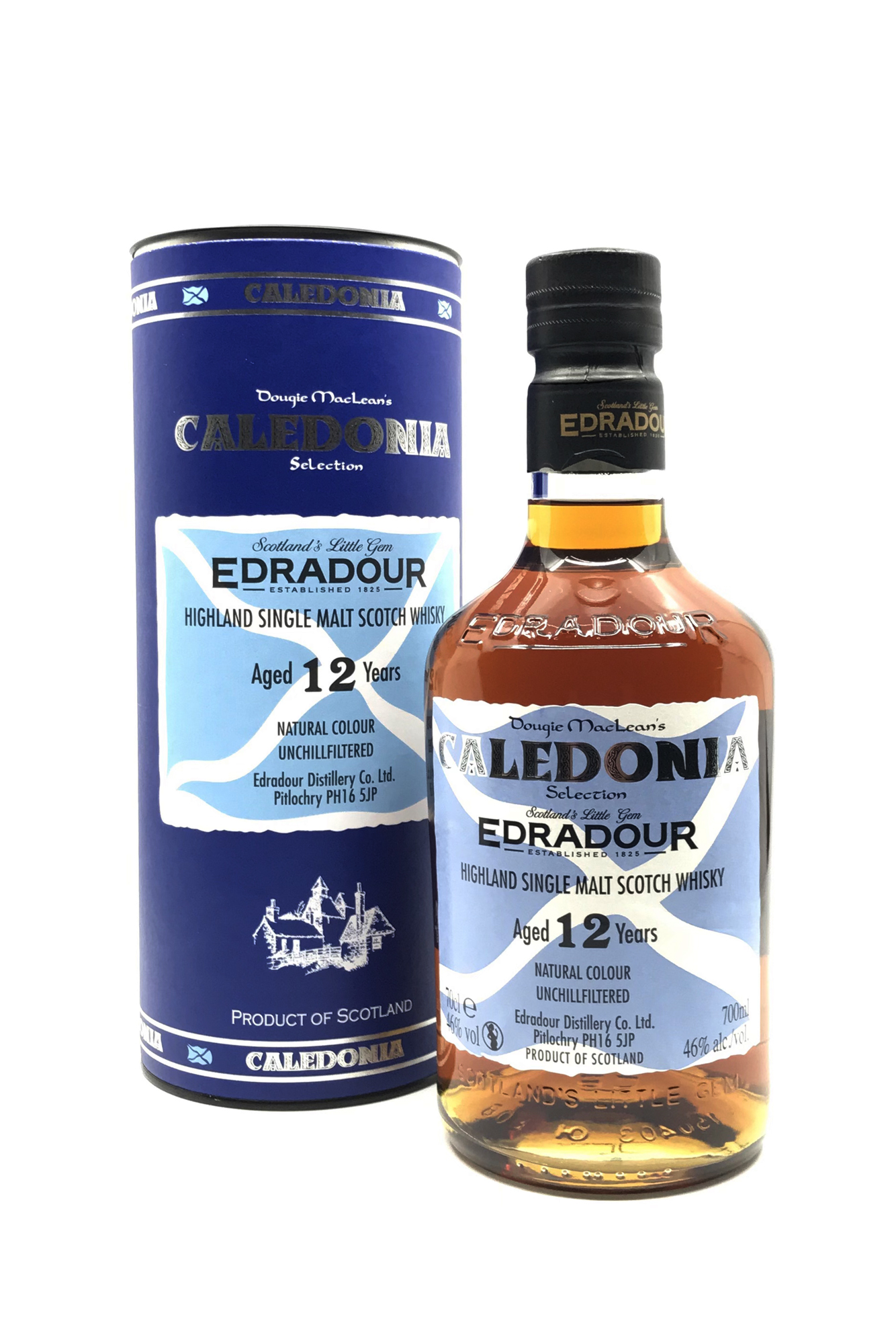 Edradour Caledonia - Highland Single Malt Whisky - 12 years - 0,7l - 46% vol. Alk.