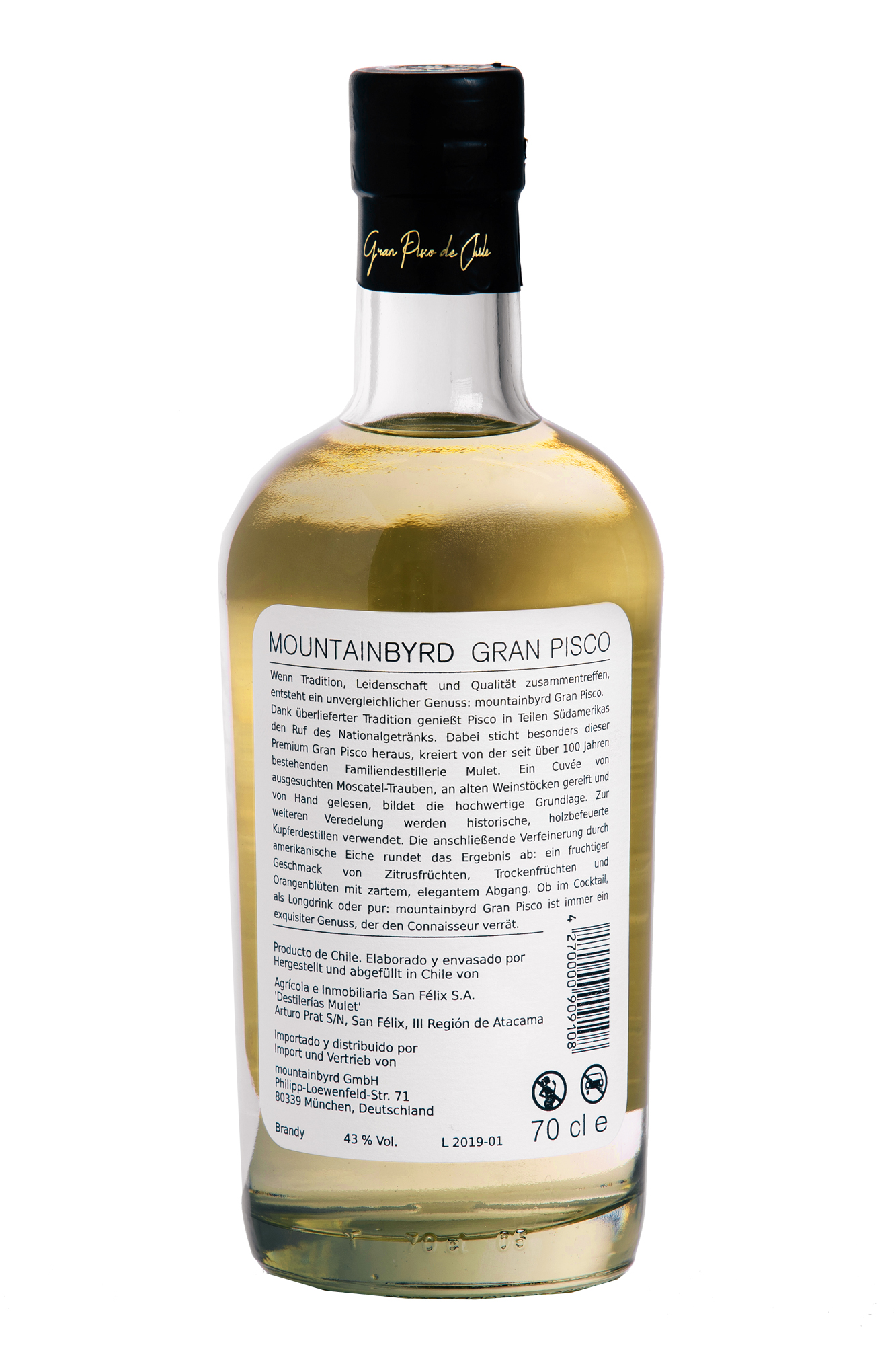 Mountainbyrd - Gran Pisco de Chile - 43% - 700ml