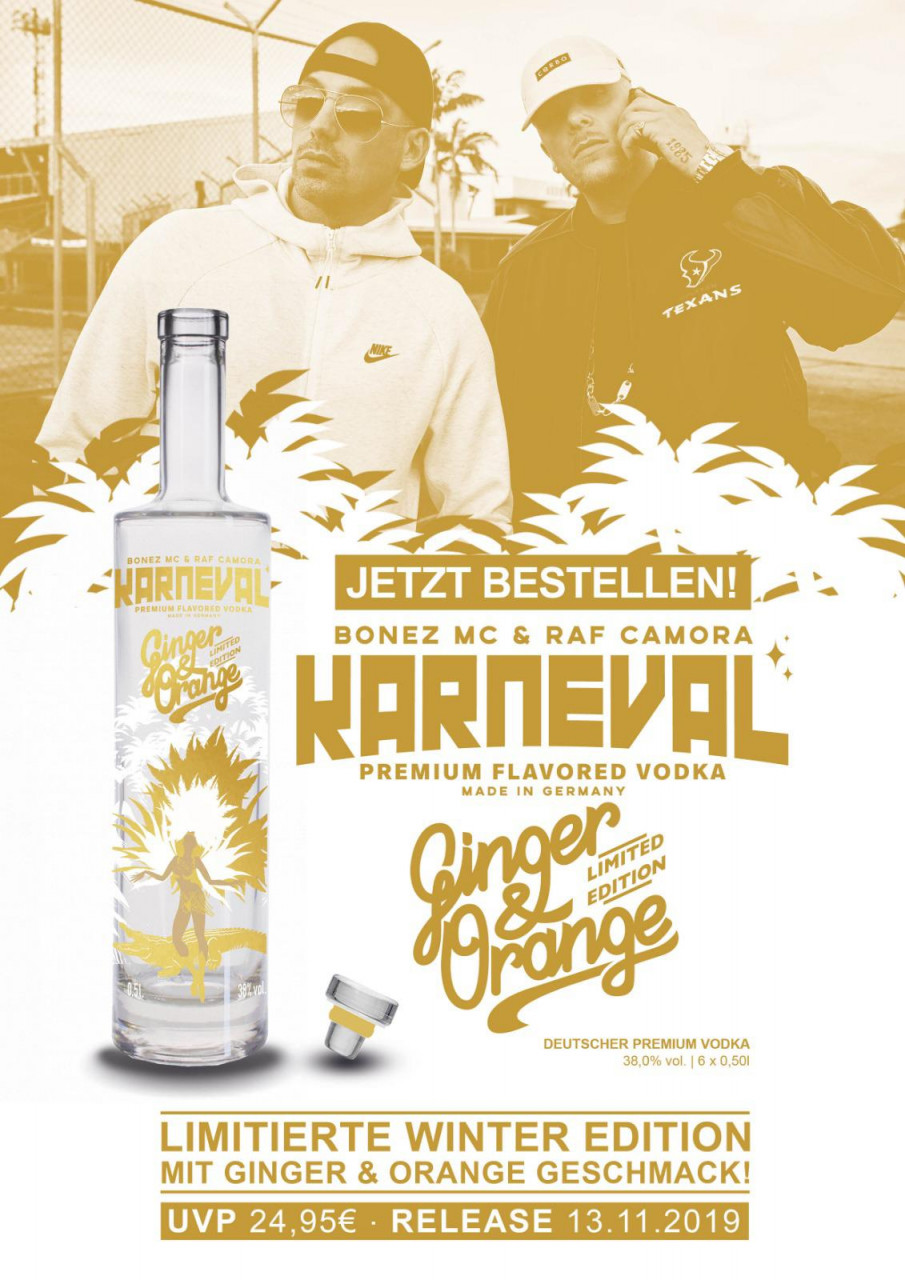 Karneval Vodka SONDEREDITION * LIMITIERT * Ginger & Orange 0,5l 38vol